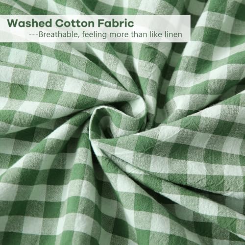 Green White Gingham Ruffle Body Pillow Cover 20"x54" - Image 6