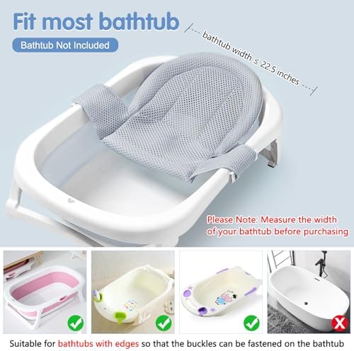 Colorlife Baby Bath Seat Support Net Infant Bathing Seat Support Mat, - Image 4