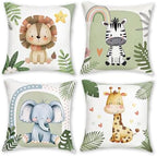 Cute Safari Animal Throw Pillow Cover, 18x18 Inch - Image 5