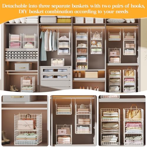 Yuyetuyo 5 Tier Hanging Closet Organizer Separable Hanging Closet Shelves - Image 6