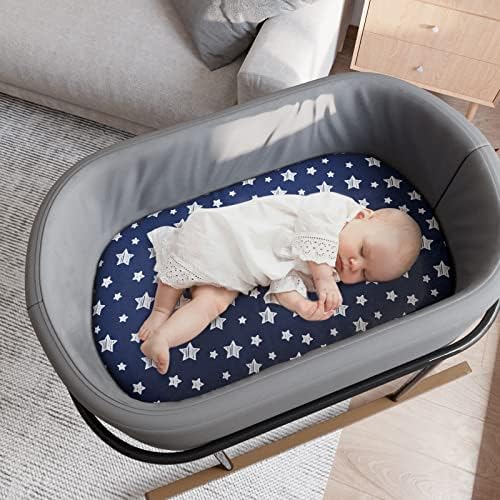 Bassinet Sheets 4 Pack for Baby Boy, Universal Fit for Bassinet Mattress - Image 3