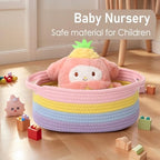 JMvicyroam Small Woven Basket, Empty Gift Basket, Rainbow/1 Pack - Image 5