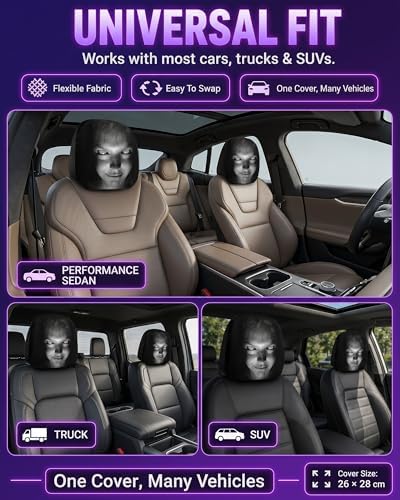 Creative Car Headrest Covers, Ghost Face Headrest Covers, Scary Covers - Image 7