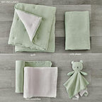 Levtex Baby - Cloud Muslin Crib Bed Set - Baby Nursery Set - Sage and White - Image 2