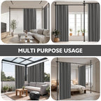 Room Divider Curtain Set-No Drilling Curtain Rod Set, Curtains - Image 5