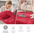 OLANLY Red Round Rugs for Bedroom - Image 2
