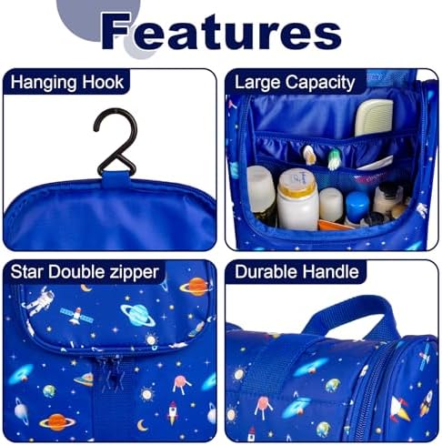 Remobia Hicol Cute Cartoon Hanging Kids Toiletry Bag Children Travel Cosmetic - Image 4