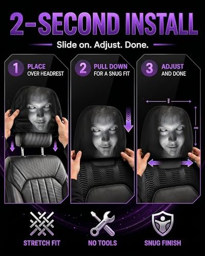 Creative Car Headrest Covers, Ghost Face Headrest Covers, Scary Covers - Image 5