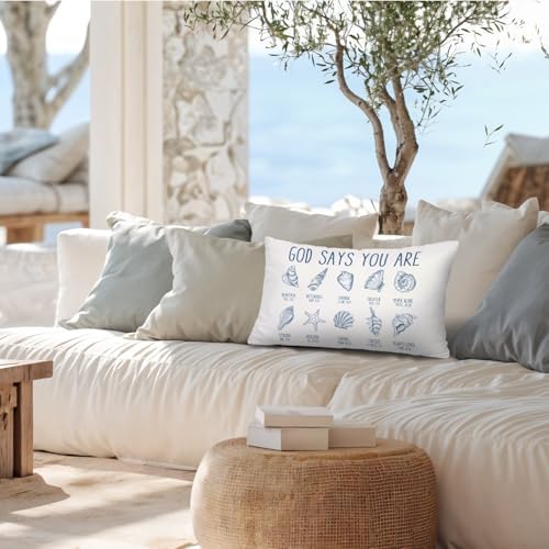 Blue Coastal Beach Christian 12x20 Pillow Cover, God Says You are Ocean - Image 7