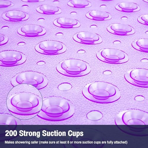 Extra Long Bathtub Mat Non Slip Bath Mat Purple 40"x16" Full - Image 5