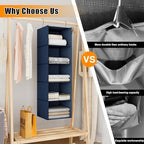 Hanging Closet Organizer 5-Shelf, Oxford Fabric Wardrobe Storage - Image 7