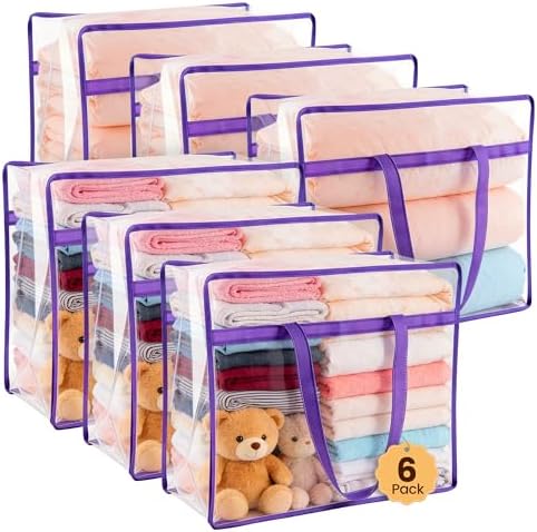 6 Pack 40L Clear Storage Bags by Unknown