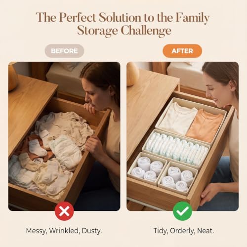 Drawer Organizer Storage for Clothes, 10 Pack - Image 4