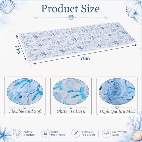 4 Pcs Last Toast Coast Blue Bow Table Runner Bachelorette Party - Image 3