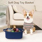 Cute Blue Woven Basket, Empty Gift Basket - Image 4