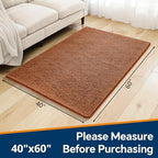 Chenille Bathroom Rug 40"x60" Burnt Orange, Large Plush Bath Mat - Image 2