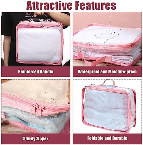 Hillban 6 Pcs Large Clear Packing Cubes - Image 3