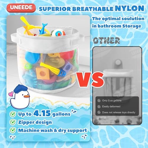 UNEEDE Bath Toy Organizer, 4 Gallons Bathtub Toy Storage Organizer - Image 2