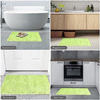 Yeaban Chenille Apple Green Bathroom Rug 17"x24", Non-Slip Rubber Backing - Image 6