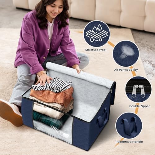 Fab totes 8 Pack Storage Bags for Clothes Blanket Storage Bins - Image 4