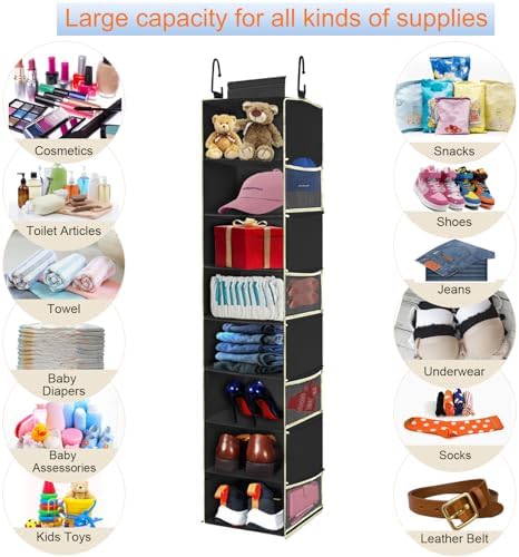 Large-Sized Hanging Shoe Organizer 8-Shelf, Hanging Closet Organizer - Image 6