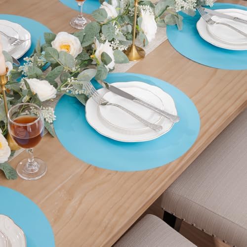 SHACOS 100 pcs Round Paper Placemats Disposable 13 inch Colored Paper Place Mats - Image 5