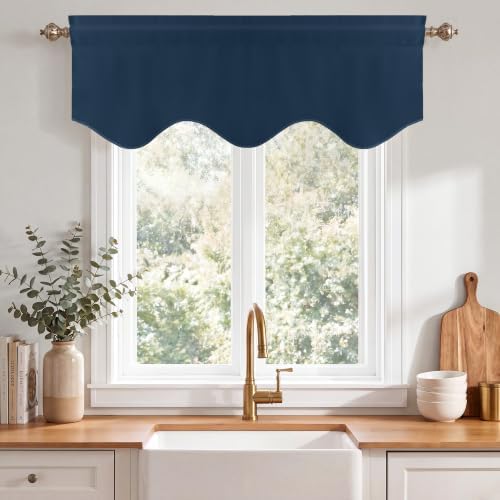 NICETOWN Navy Kitchen Valance for Windows Decoration for Apartment Bathroom - Image 5