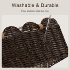 HBlife Baby Diaper Caddy Organizer, Portable Scalloped Plastic Wicker Woven - Image 7