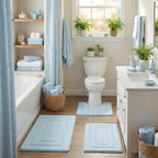 GRANNY SAYS Ivory Bathroom Rugs Set 3 Piece, Soft Microfiber Bath Mats - Image 4