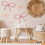 Barydat 6 Pcs Pink Bow Wall Decor Girls Coquette Nursery Decoration Room Decor - Image 4