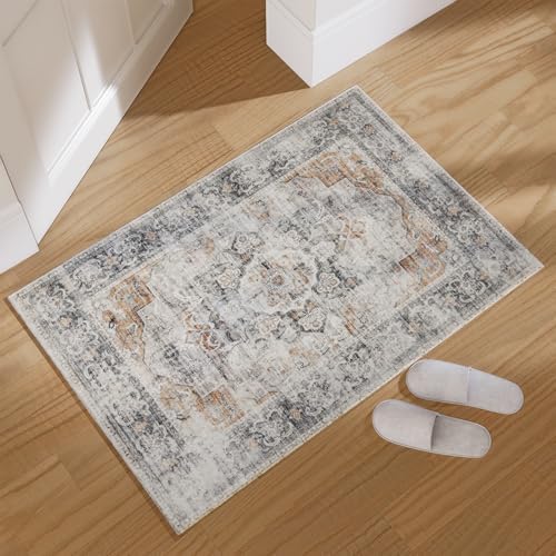 2x3 Washable Area Rugs for Entryway: Small Throw Rugs Low Pile Soft Carpet by palohom