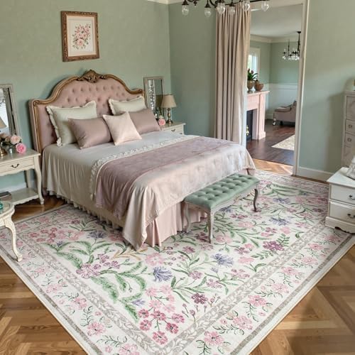 Wonnitar Purple Floral 8x10 Area Rugs, Washable Rug - Image 6