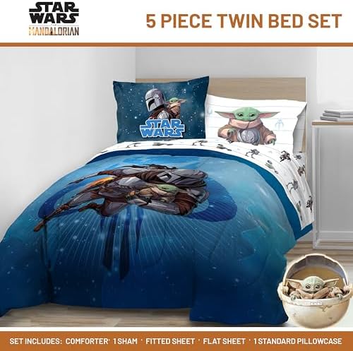 Jay Franco Kids Bed Set, The Mandalorian, 5 Piece Twin - Image 2