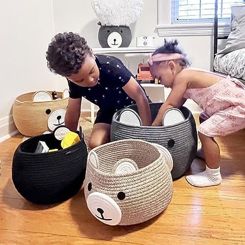 CherryNow Baby Basket for Gifts Empty, Cute Bear Design, Light Brown - Image 6