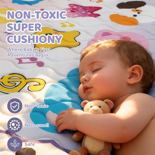 RONGFA Baby Play Mat for Floor, Playpen Mat for Toddlers Infant Kids, Machine - Image 4