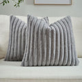 FUTEI Pack of 2 Faux Fur Throw Pillow Covers 24x24 Inch by FUTEI