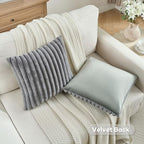 FUTEI Pack of 2 Faux Fur Throw Pillow Covers 18x18 Inch - Image 4