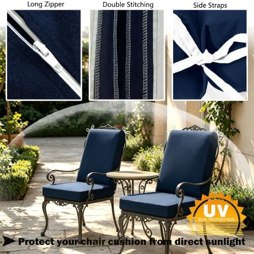 Outdoor High Back Chair Cushion Cover 44x20x4in - Image 4