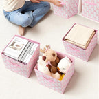 6 Pcs Pink Bow Cube Storage Bins 12.5 Inch Storage Basket - Image 5