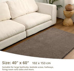 Polyester Bathroom Rug 40"x60" Brown, Large Soft Shaggy Bath Mat - Image 2