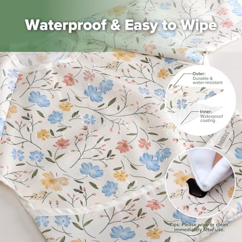 haakaa Mess Proof Long Sleeve Baby Bib, Water Resistant Smock Baby Bibs - Image 4
