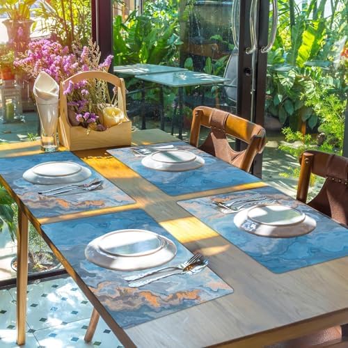 Blue Marble Placemats Set of 6 Plastic Table Mat 17×13×0.04in - Image 6