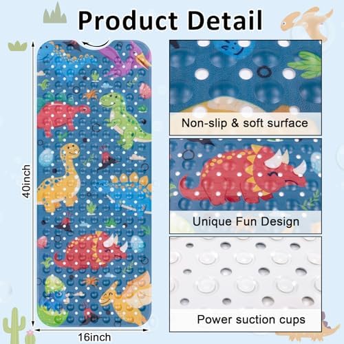 Topotdor Kids Bathtub Mat Non Slip, Tub Mat - Image 2