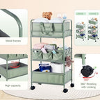 Honeydak 2in1 Baby Diaper Caddy Organizer Cart Bedside Rolling Cart - Image 3