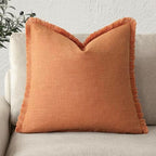 Foindtower Decorative Linen Fringe Throw Pillow Covers Cozy Boho Farmhouse by Foindtower
