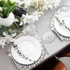 Geosar 200 Pcs Silver Metallic Disposable Paper Placemats Set 13 Inch - Image 6