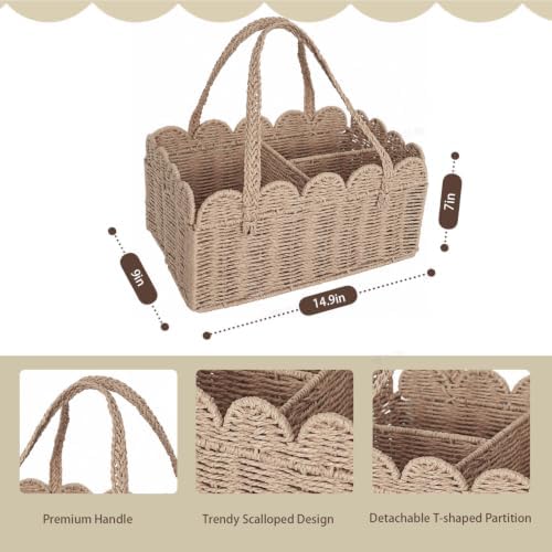 Diaper Caddy Organizer, Paper Rope Storage Baskets Nursery Bin - Image 2