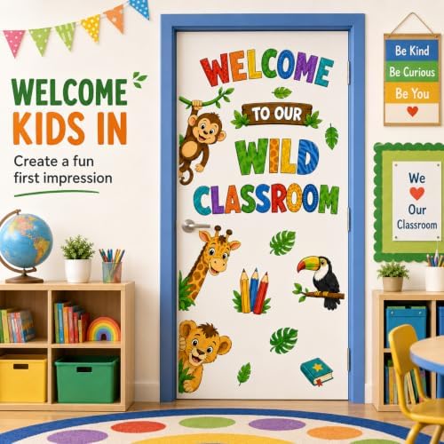 Zoo Animal Wall Stickers PVC Jungle Animal Wall Decals Tiger Elephant Giraffe - Image 3