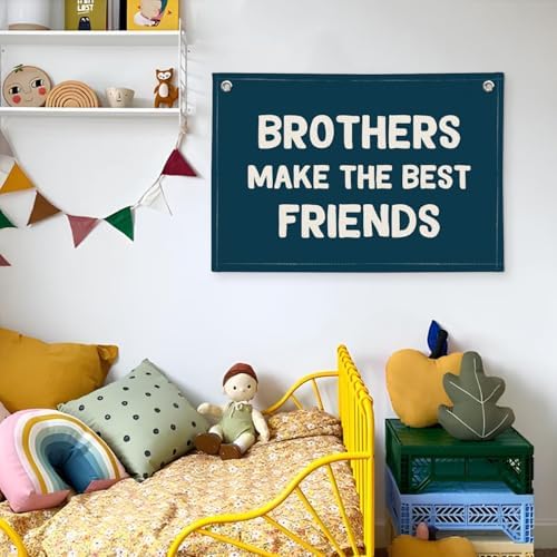 Brothers Make The Best Friends Banner, Boys Room Decor, Toddler Boy Linen - Image 5