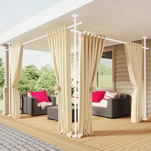SUNALLY Room Divider Curtain Rod, No Drilling 28-140in Wall Divider by SUNALLY